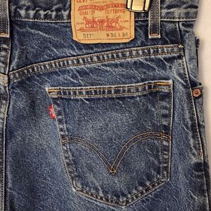 Levis 517 Jeans Mens 36x34 Blue Dark Wash Bootcut Minimal Wear Mexico 2007